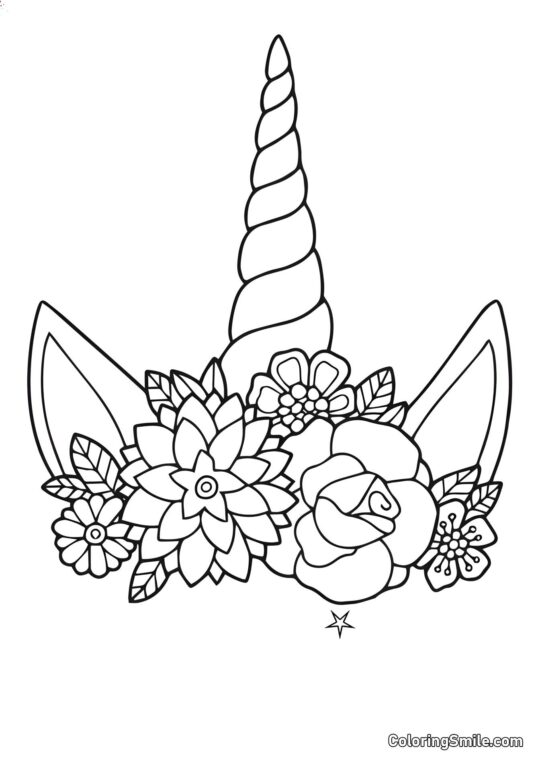 Corne de fleur de licorne - Page de Coloriage