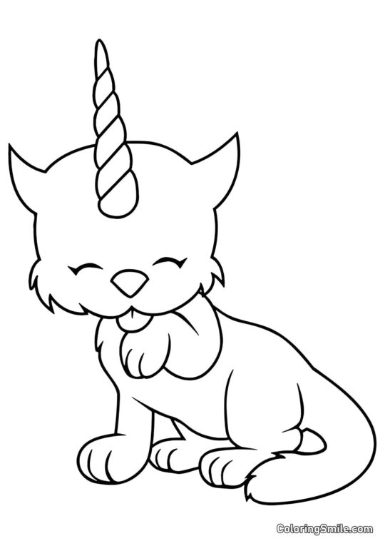 Chaton licorne - Page de Coloriage
