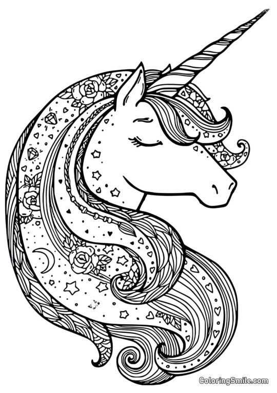 Licorne faisant du yoga - Page de Coloriage