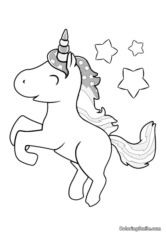 Licorne dansant - Page de Coloriage