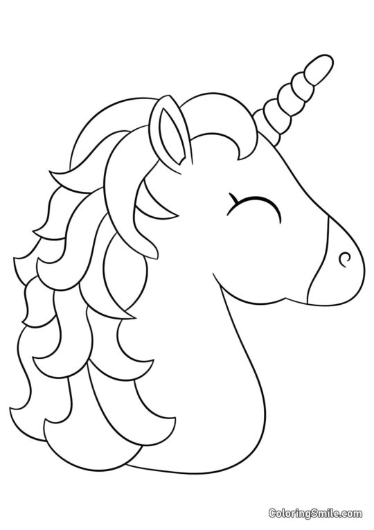 Licorne avec crinière ondulée - Page de Coloriage