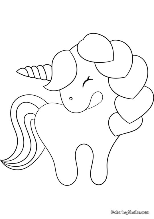 Licorne et lunettes en cœur - Page de Coloriage