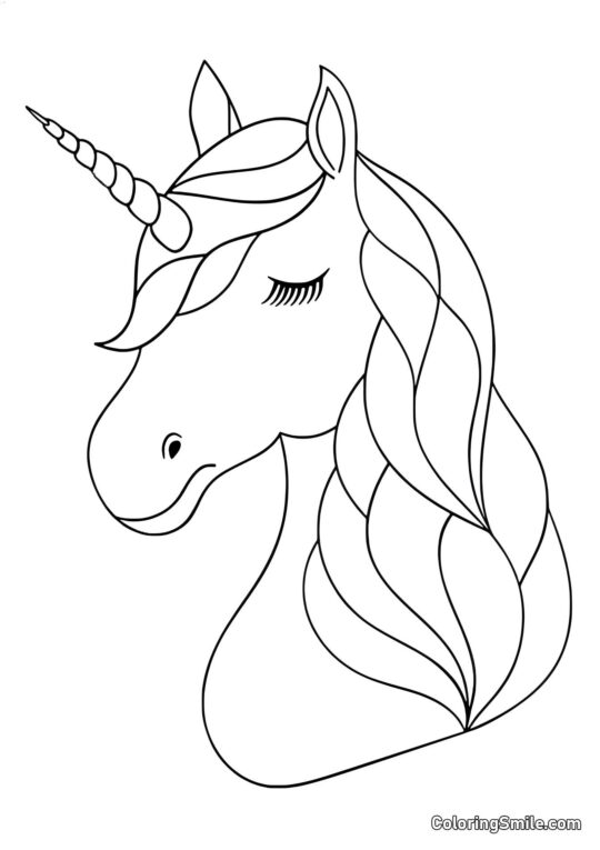 Tête de licorne - Page de Coloriage