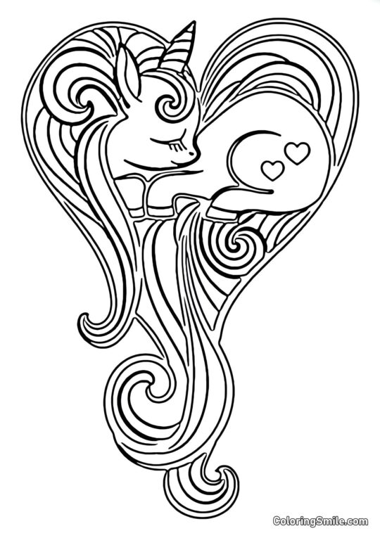 Bébé licorne - Page de Coloriage