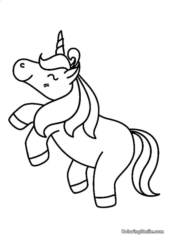 Licorne sautant - Page de Coloriage
