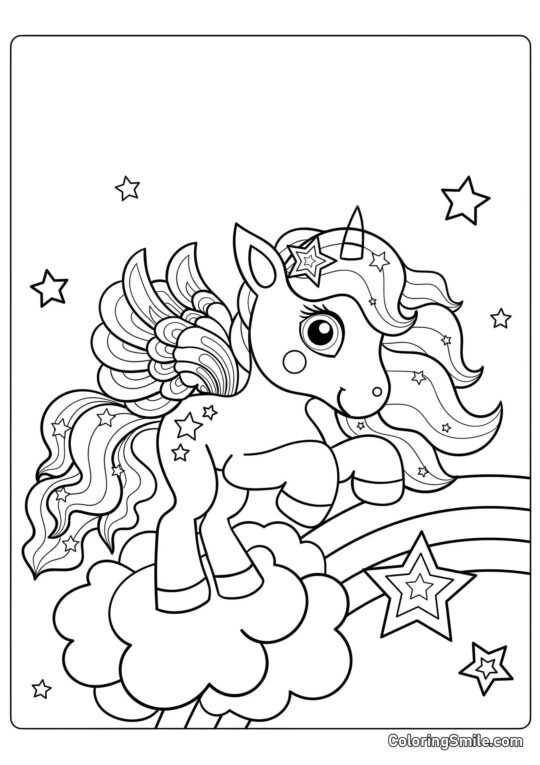 Bébé licorne - Page de Coloriage