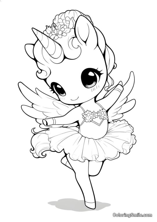 Licorne ballerine - Page de Coloriage