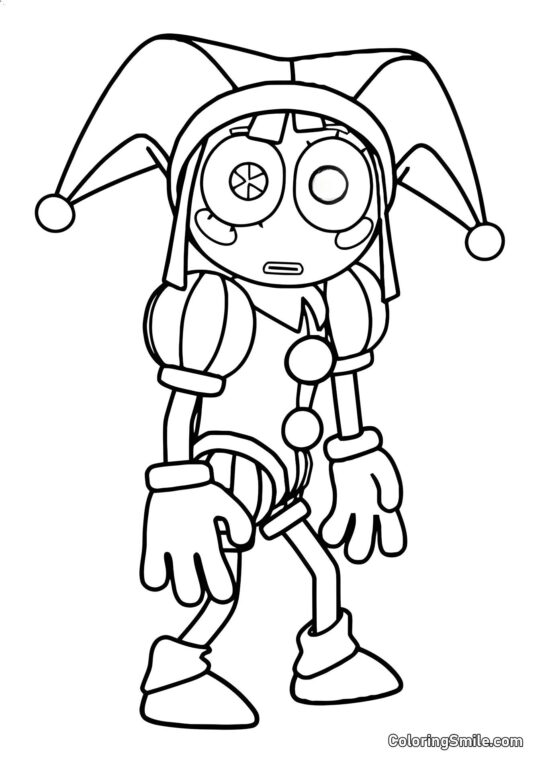 Blague de Pomni du Cercle Numérique - Page de Coloriage