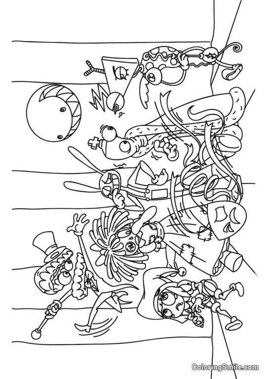 Cercle Numérique sur Scène - Page de Coloriage