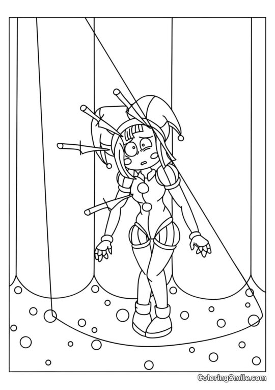 Pomni sur Scène - Page de Coloriage