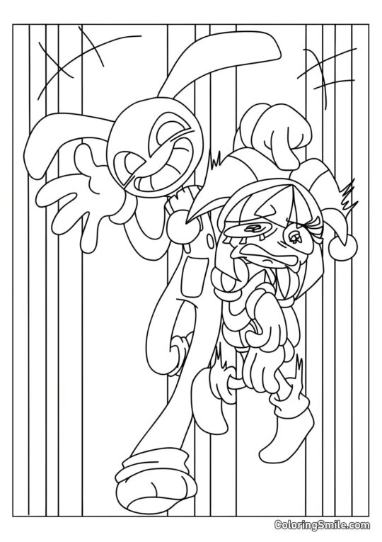 Jacks Avertit Pomni - Page de Coloriage