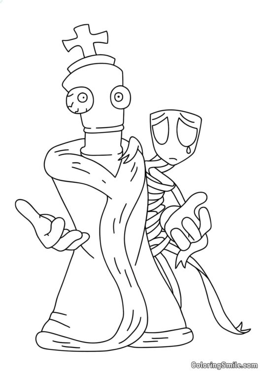 Corail et Gangl du Cercle Numérique Étonnant - Page de Coloriage