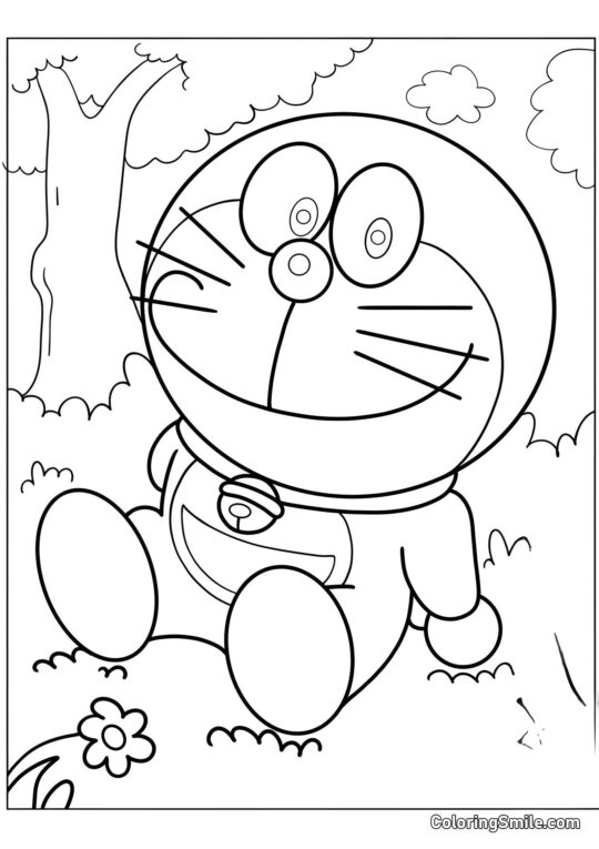 Doraemon heureux Doraemon heureux - Page de Coloriage
