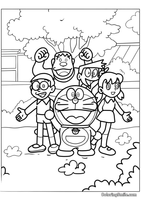 Doraemon, Nobita et les amis Doraemon, Nobita et les amis - Page de Coloriage