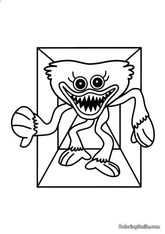 Huggy Wuggy dans le conduit de ventilation Huggy Wuggy dans le conduit de ventilation - Page de Coloriage