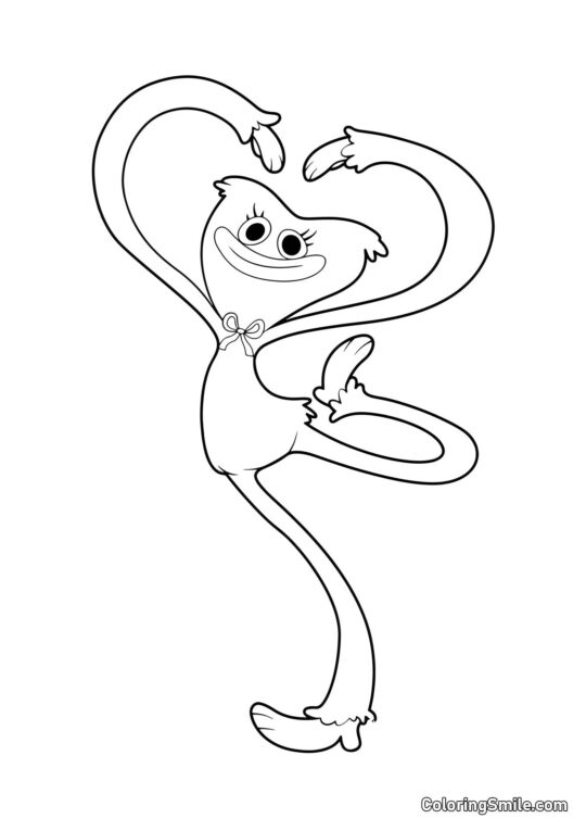 Kissy Missy avec des mains en forme de cœur Kissy Missy avec des mains en forme de cœur - Page de Coloriage