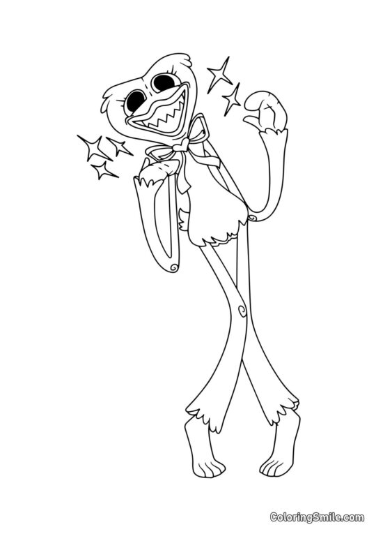 Huggy Wuggy s’amusant Huggy Wuggy s’amusant - Page de Coloriage