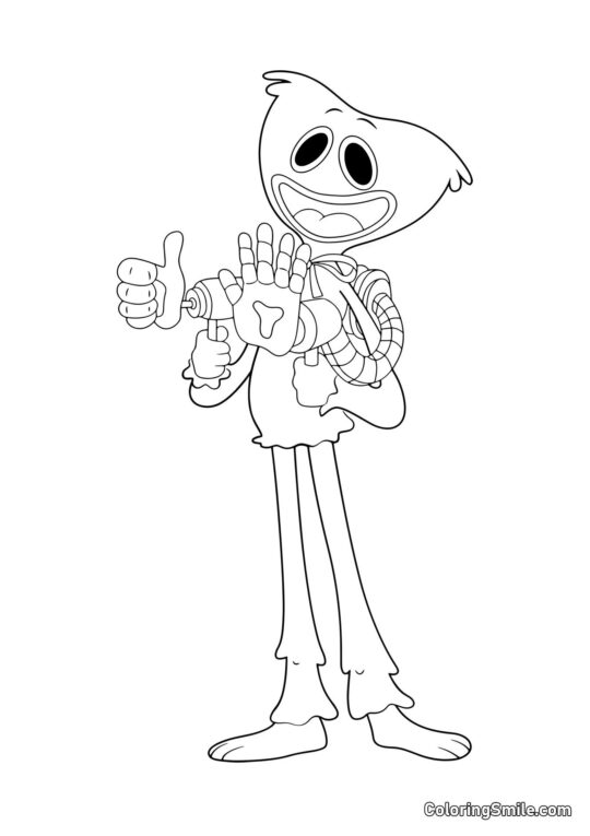 Huggy Wuggy avec des mains de gamer Huggy Wuggy avec des mains de gamer - Page de Coloriage