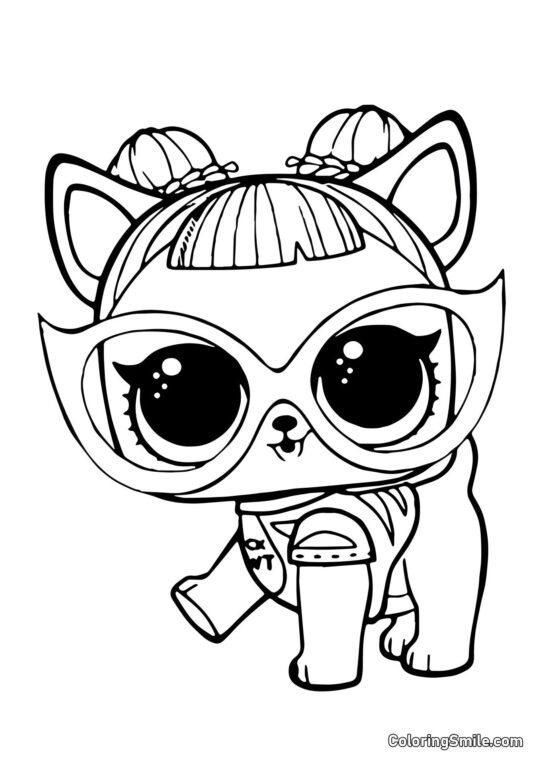 LOL animal de compagnie chiot avec lunettes - Page de Coloriage