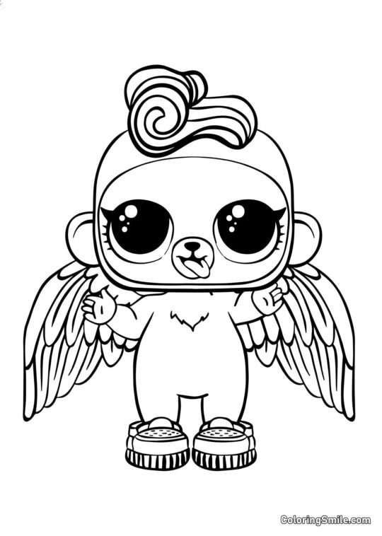 LOL animal de compagnie singe Bhaddi - Page de Coloriage