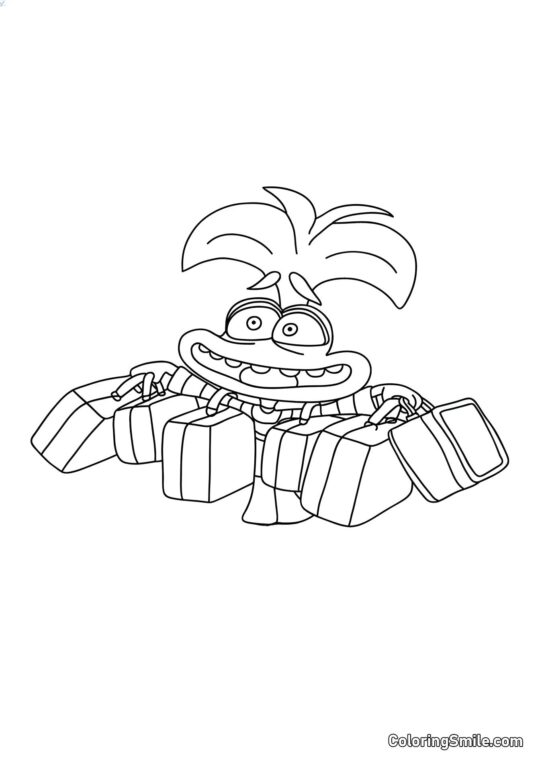 Anxiété avec valises Anxiété avec valises - Page de Coloriage