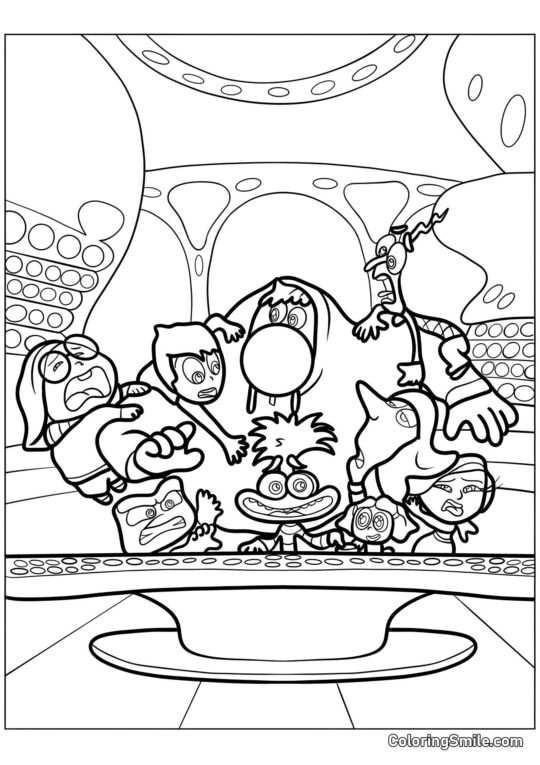 Émotions de Riley au tableau de contrôle Émotions de Riley au tableau de contrôle - Page de Coloriage