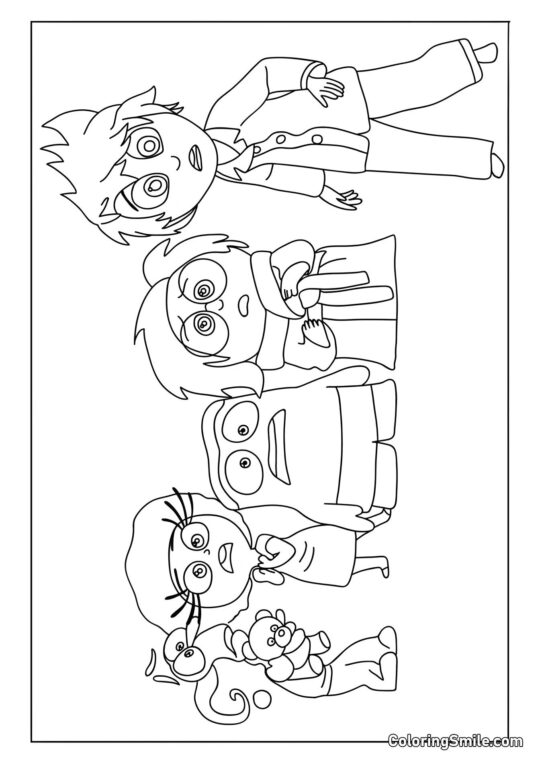 Émotions de Riley réveillées en sursaut Émotions de Riley réveillées en sursaut - Page de Coloriage