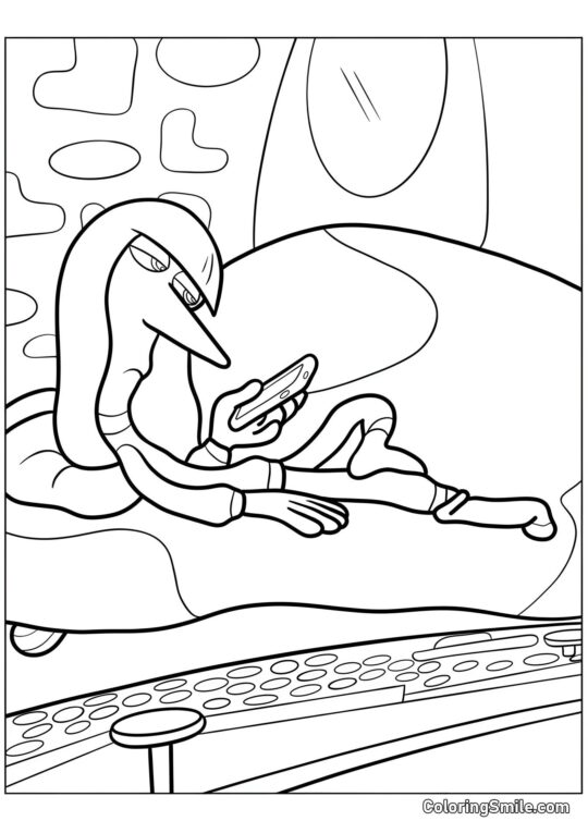 Tristesse allongée sur le canapé Tristesse allongée sur le canapé - Page de Coloriage