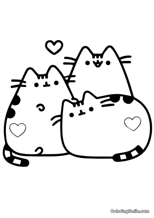 Pusheen le chat amoureux Pusheen le chat amoureux - Page de Coloriage