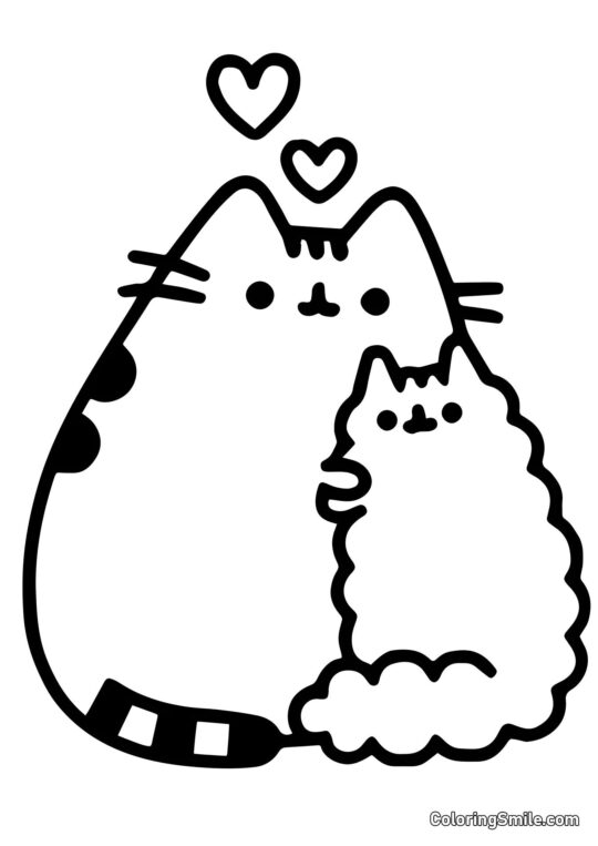 Pusheen et Stormy Pusheen et Stormy - Page de Coloriage