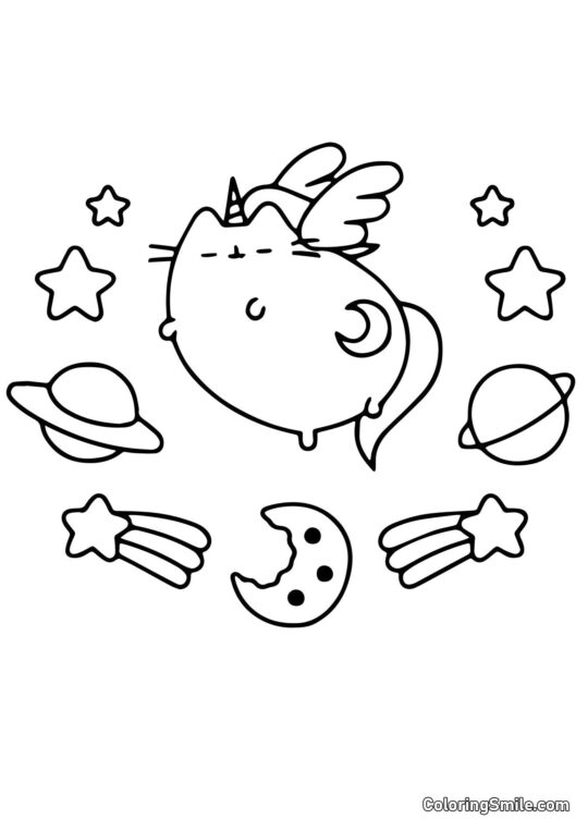 Pusheen le chat licorne Pusheen le chat licorne - Page de Coloriage