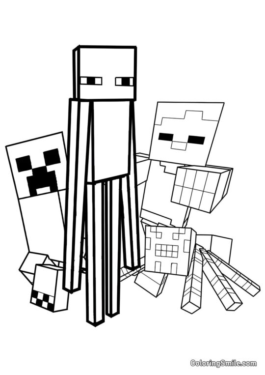 Les créatures de Minecraft - Page de Coloriage