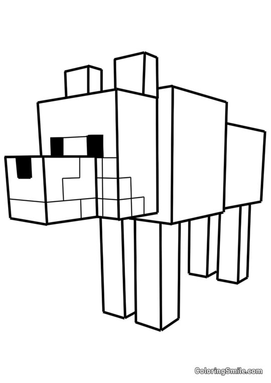 Chien de Minecraft - Page de Coloriage
