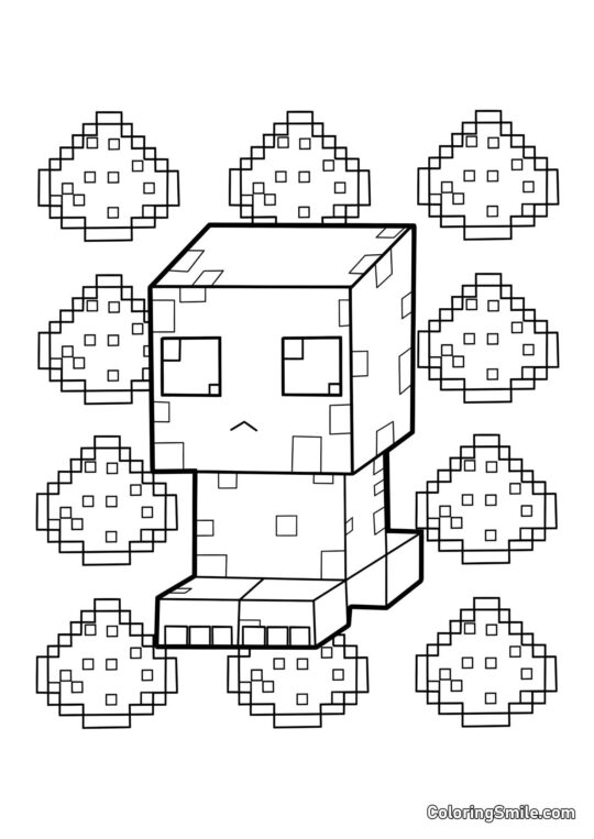 Creeper Kawaii - Page de Coloriage