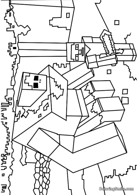 Robot et Steve - Page de Coloriage