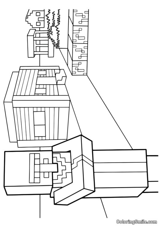 Habitant du village de Minecraft - Page de Coloriage