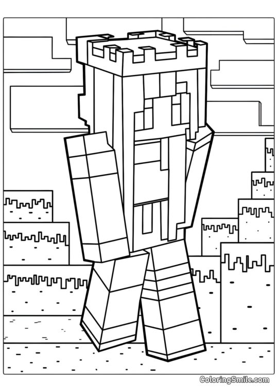 C&rsquo;est Alice dans le style Minecraft - Page de Coloriage