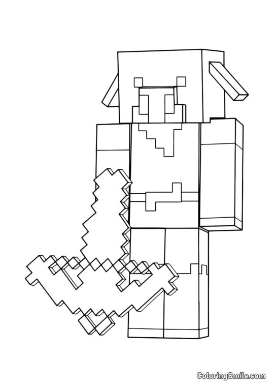 Piglin de Minecraft - Page de Coloriage