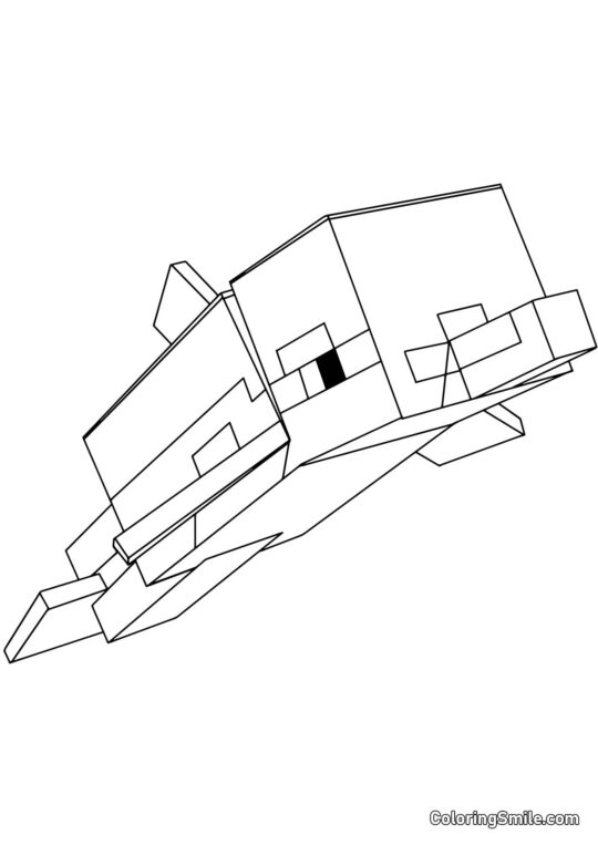 Dauphin de Minecraft - Page de Coloriage