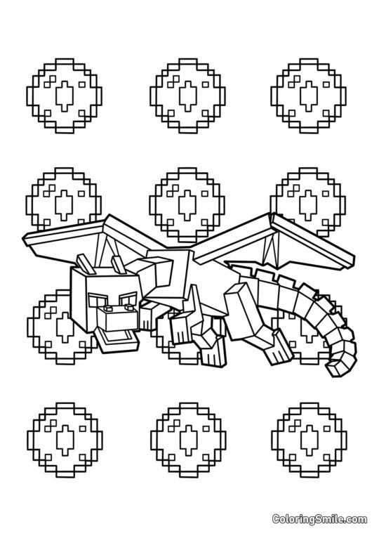 Dragon noir de Minecraft - Page de Coloriage
