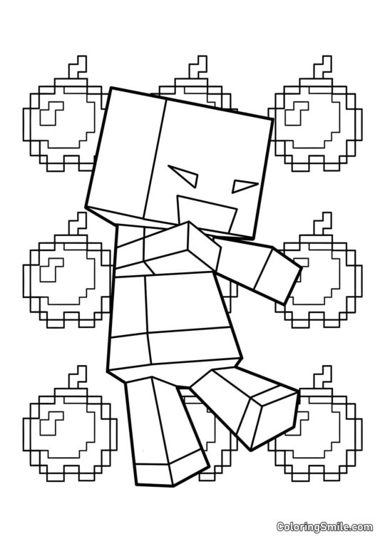 Zombie mignon de Minecraft - Page de Coloriage