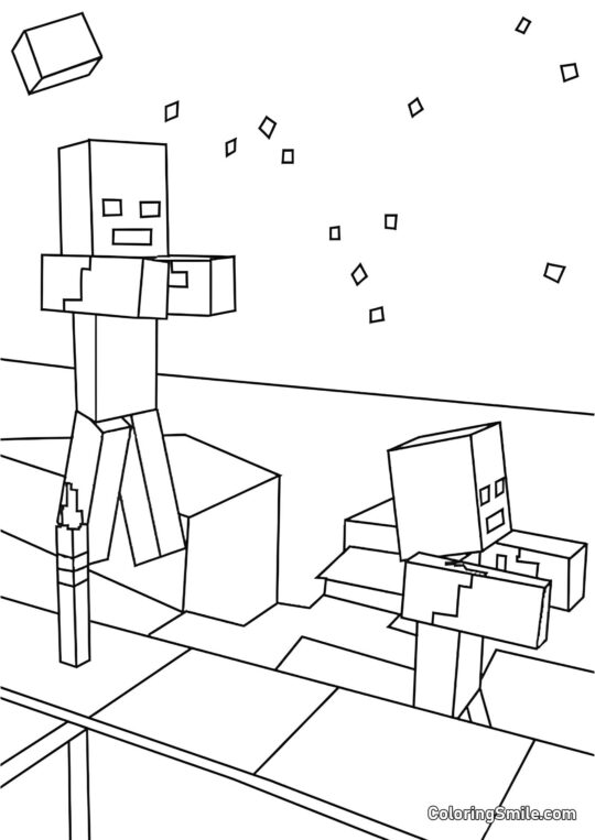 Zombie de Minecraft - Page de Coloriage