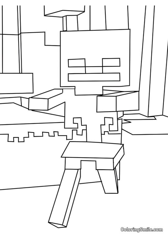 Squelette avançant - Page de Coloriage