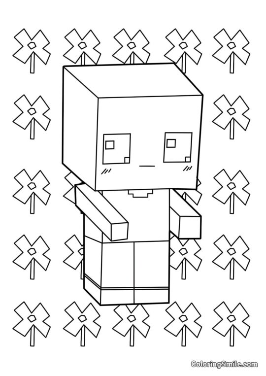 Steve Kawaii - Page de Coloriage