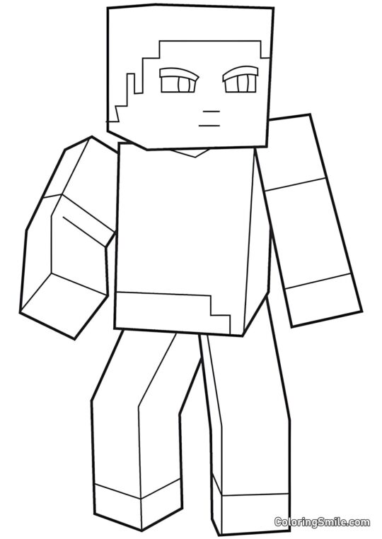 Steve inspectant les lieux - Page de Coloriage