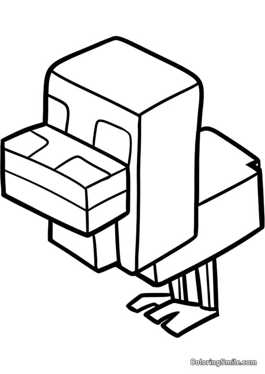 Poussin de Minecraft - Page de Coloriage
