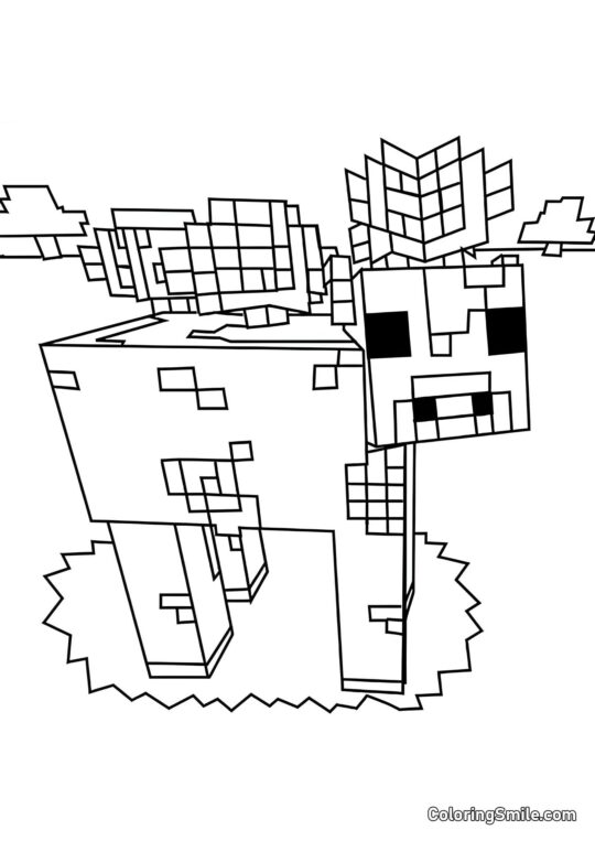 Vache champignon - Page de Coloriage