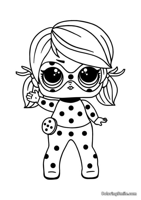 Coccinelle dans le style des poupées LOL - Page de Coloriage