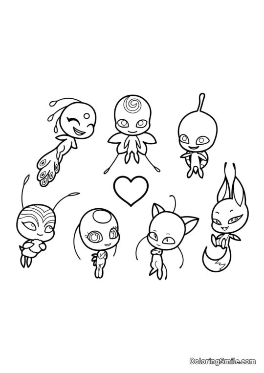 De nombreux Kwamis différents - Page de Coloriage