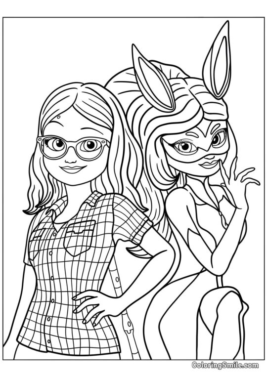 Alya Césaire et Rena Rouge - Page de Coloriage